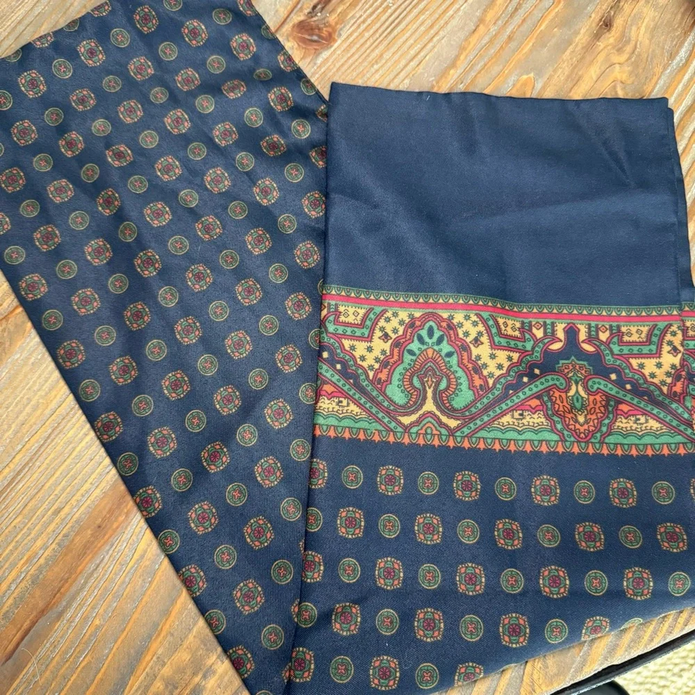 Navy Check Opera Dress Scarf Vintage Unisex